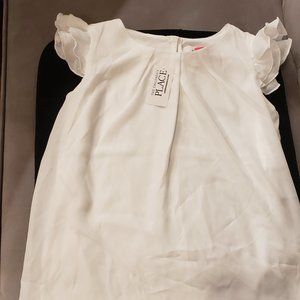 Girls Flutter Top - In Simplywhite,Children's Place Size  Medium 7/8